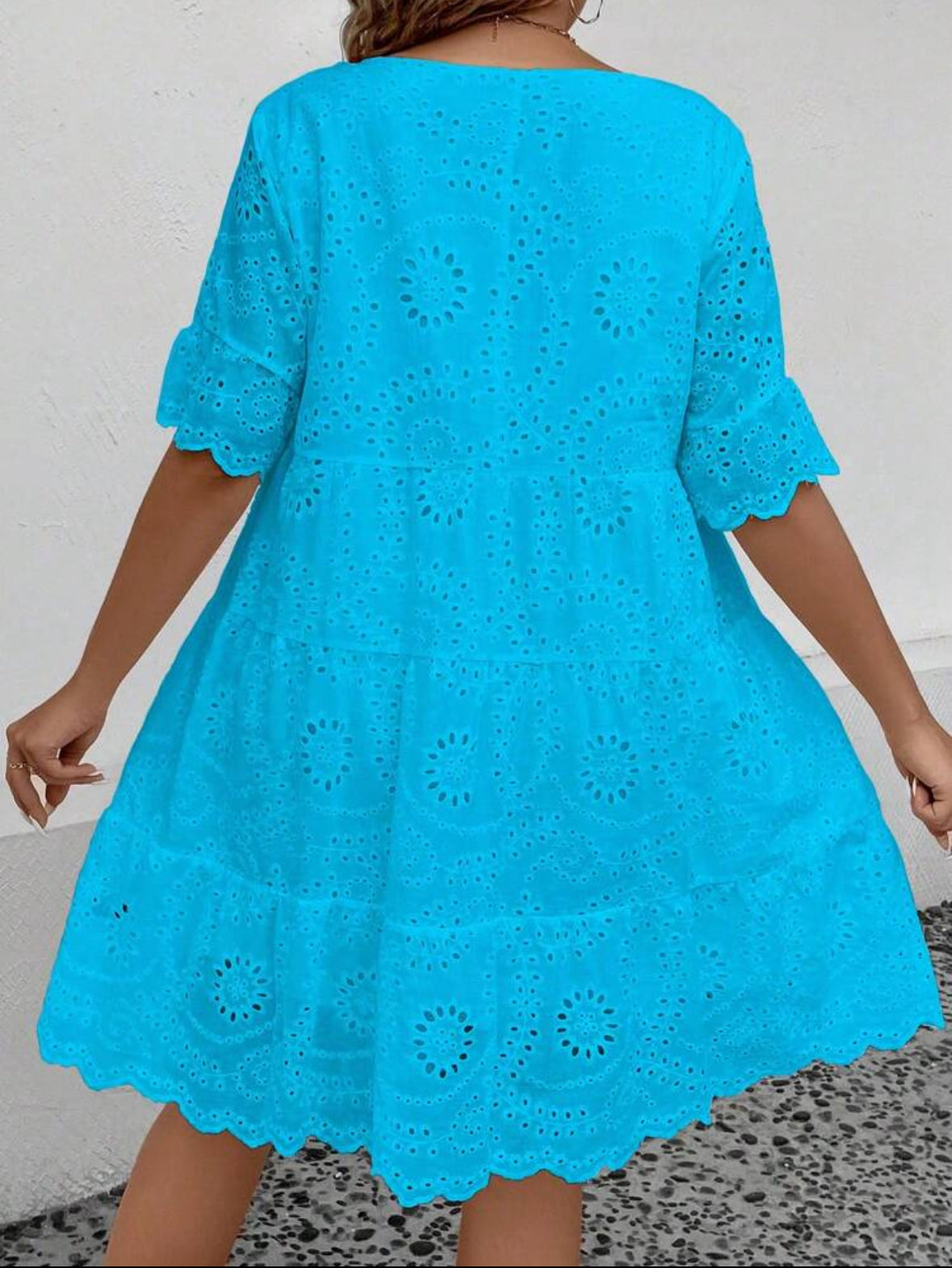 Blue Eyelet Dress