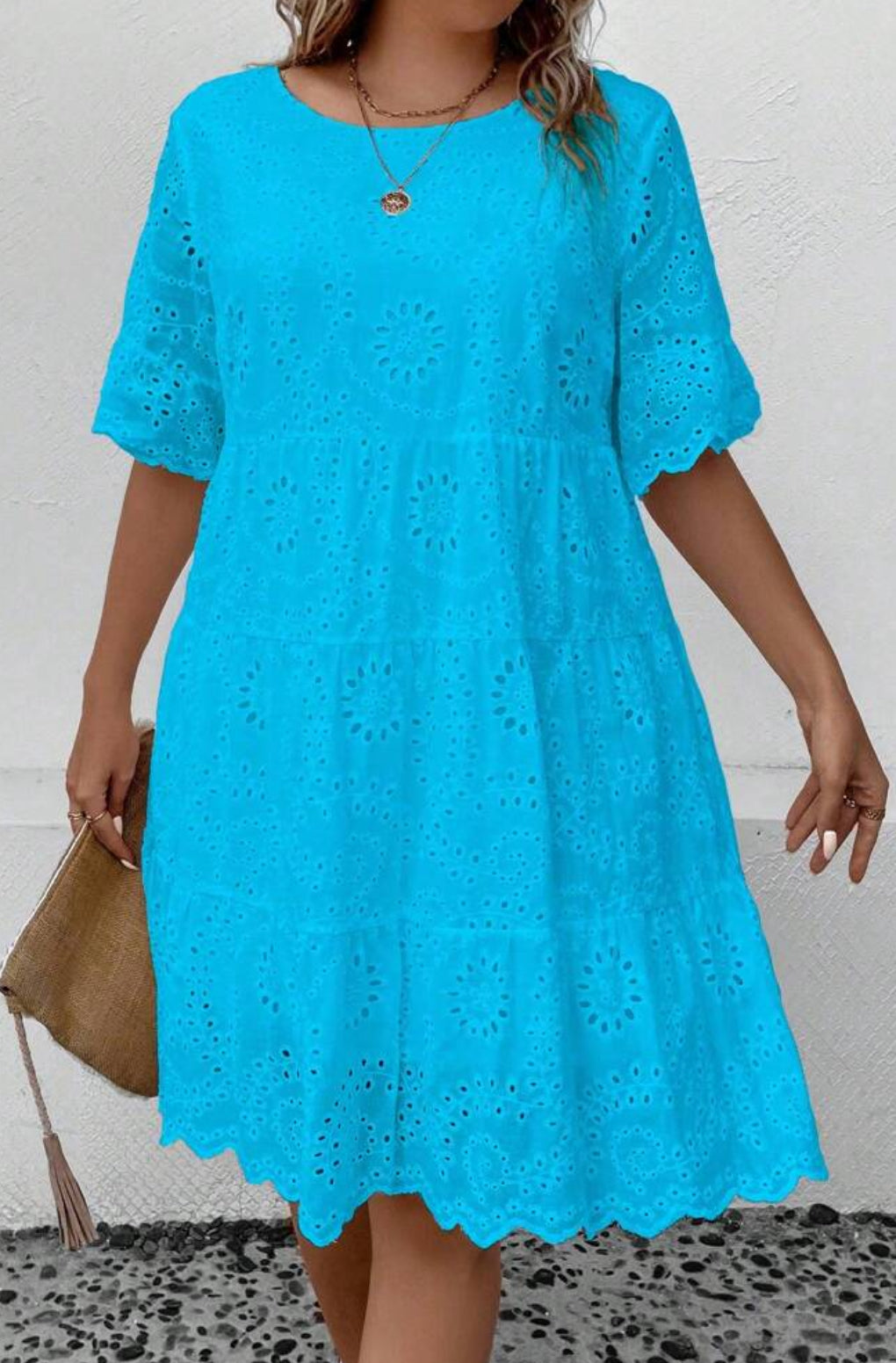 Blue Eyelet Dress