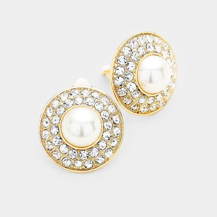 Rhinestone Clip-On Earrings