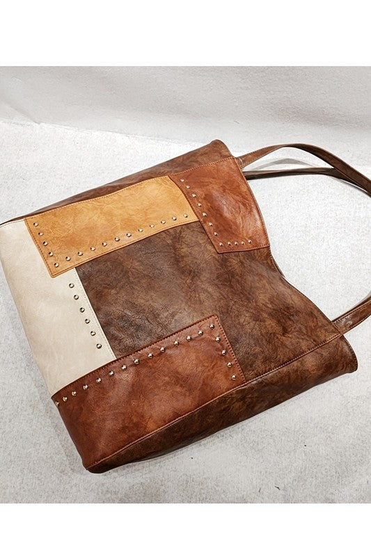 Rivet and Leather Tote Bags