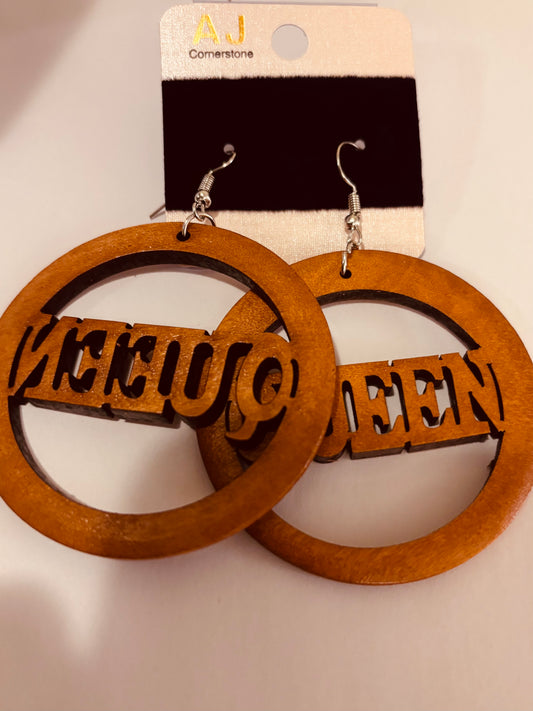 Queen Wood Earrings