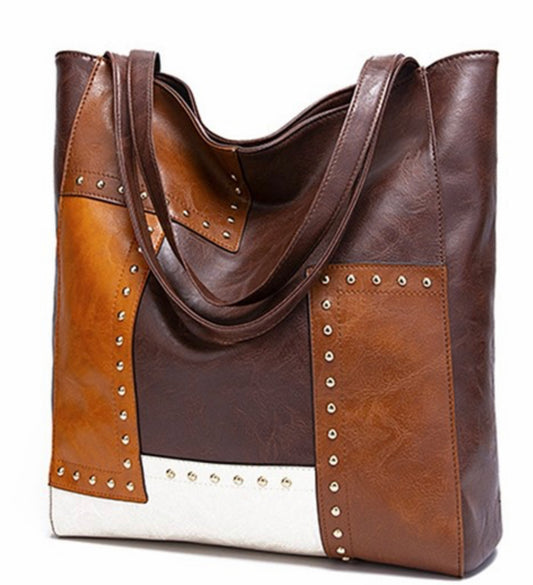 Rivet and Leather Tote Bags