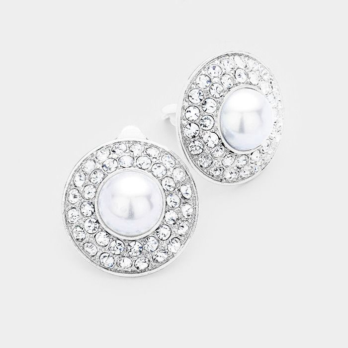Rhinestone Clip-On Earrings