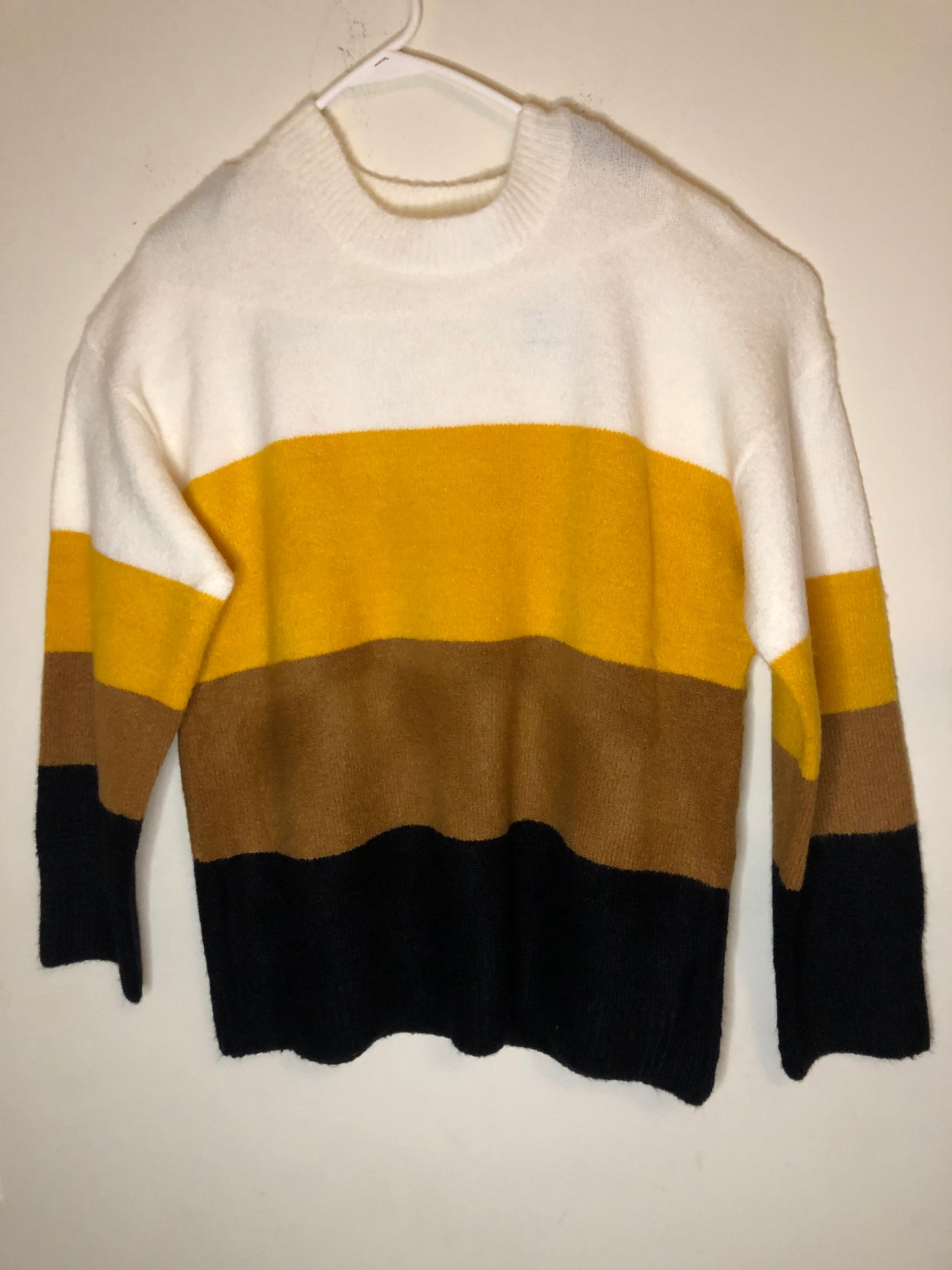 Mustard Color-Blocked Sweater